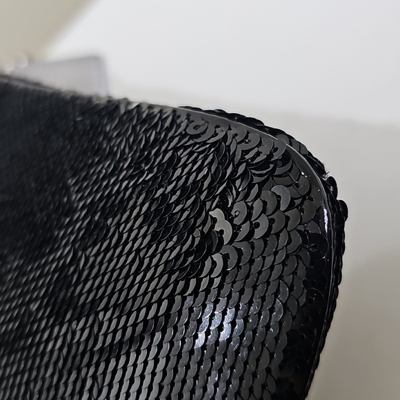 COACH Black Sequin Chain Strap MiniBag w/ Patent Leather Trim EUC - Picture 13 of 16